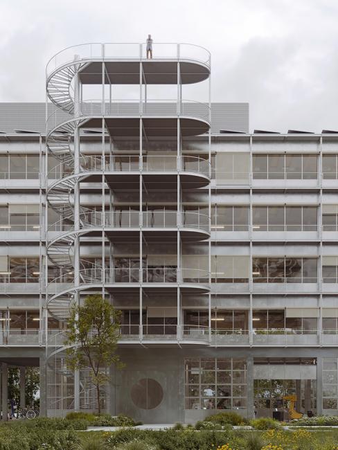 Teilansicht, Bautyp FLEX, eines von zwei Gebäuden welches E2A auf dem Areal des Innovation Park Zurich realisieren wird.