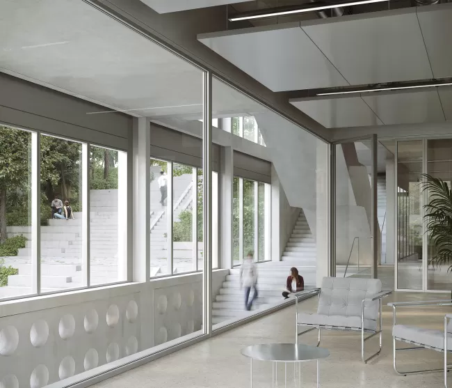 Stairs and recreation areas create a places of exchange., Image: ethandeclerk