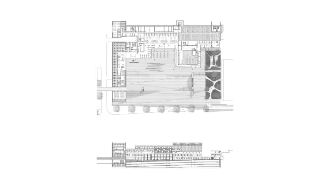 Ground Plan, Longitudinal Section