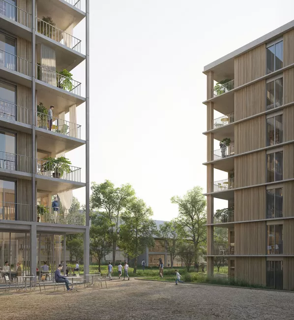 Blick auf Quartiersplatz 13, Bild: Filippo Bolognese Images